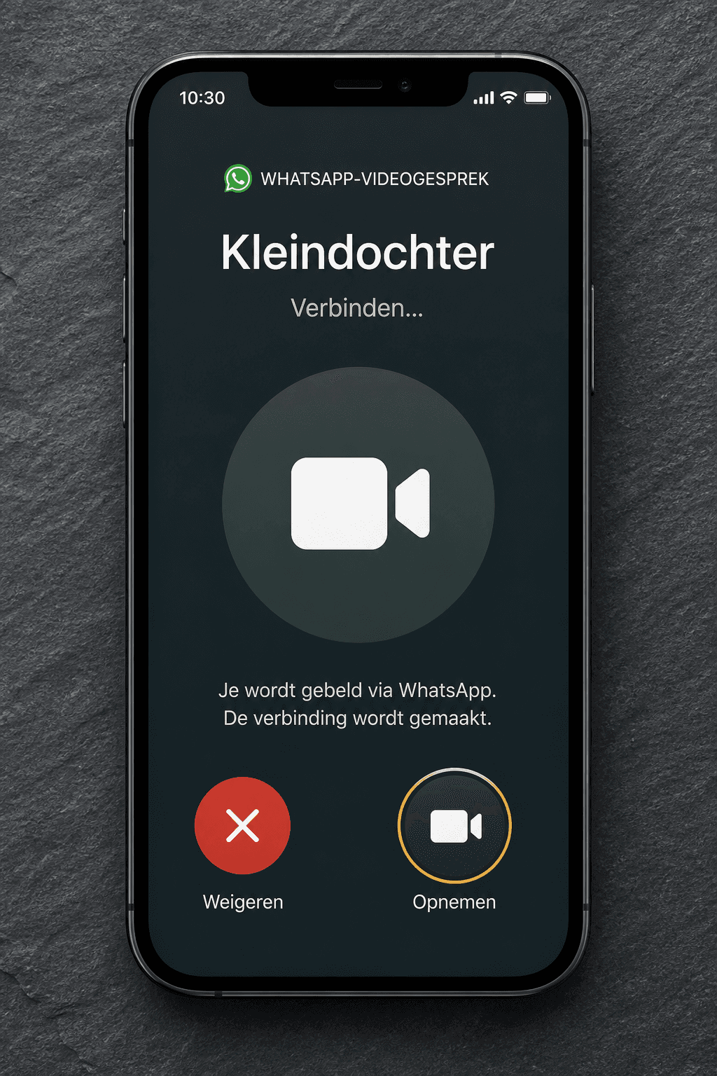 Inkomend of uitgaand WhatsApp-videogesprek